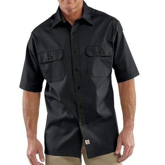 Carhartt Other - Carhartt Men's Short Sleeve Black Twill Work Relaxed Fit Shirt